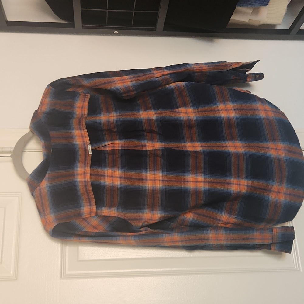 Prana Brown And Orange Plaid Button Down Size Small - Picture 6 of 7